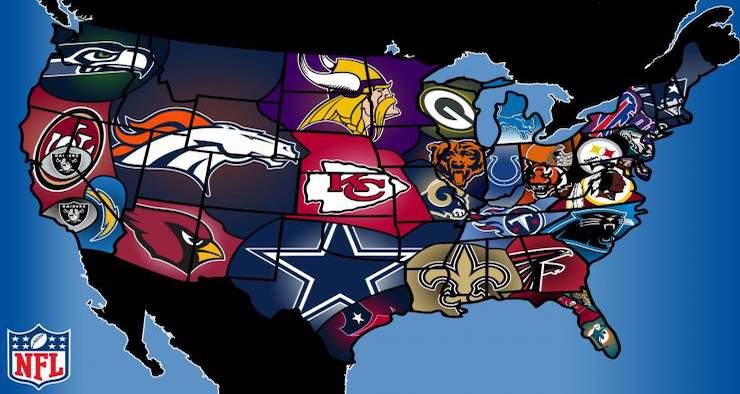 nfl joukkueet kartalla